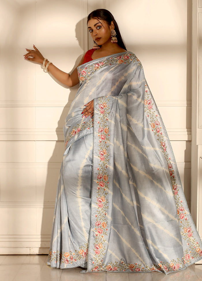 Blue Tussar Pure Silk Saree With Blouse Piece - Indian Silk House Agencies