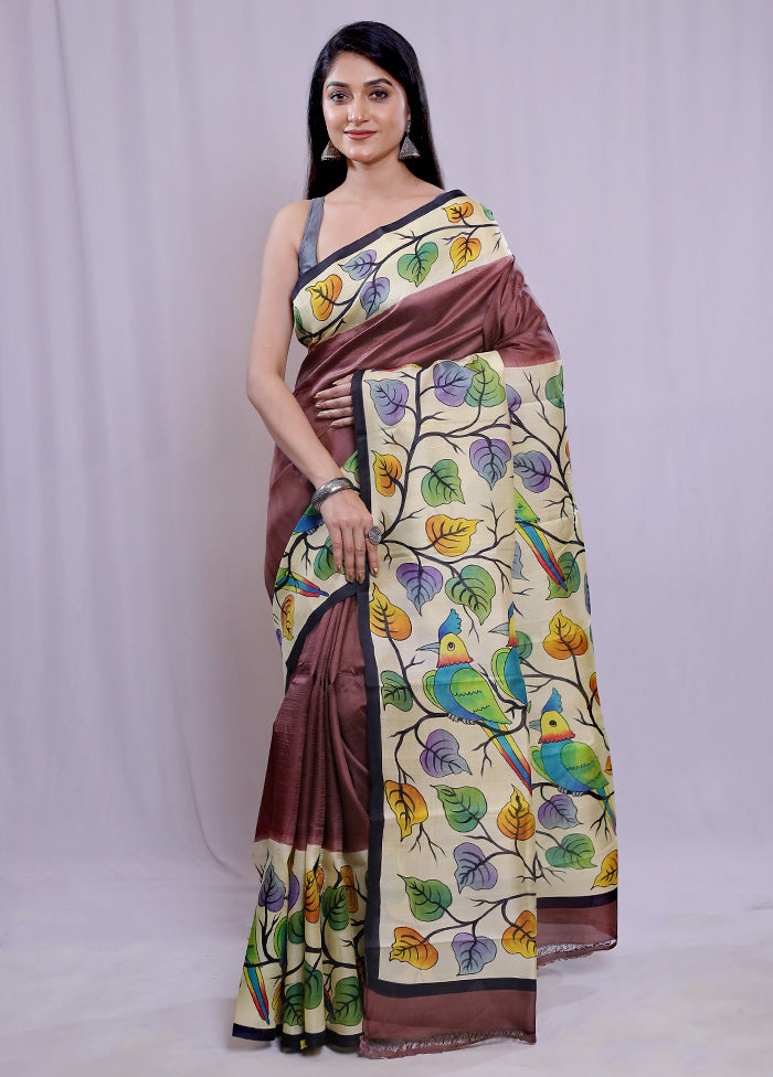 Multicolor Printed Pure Silk Saree With Blouse Piece - Indian Silk House Agencies