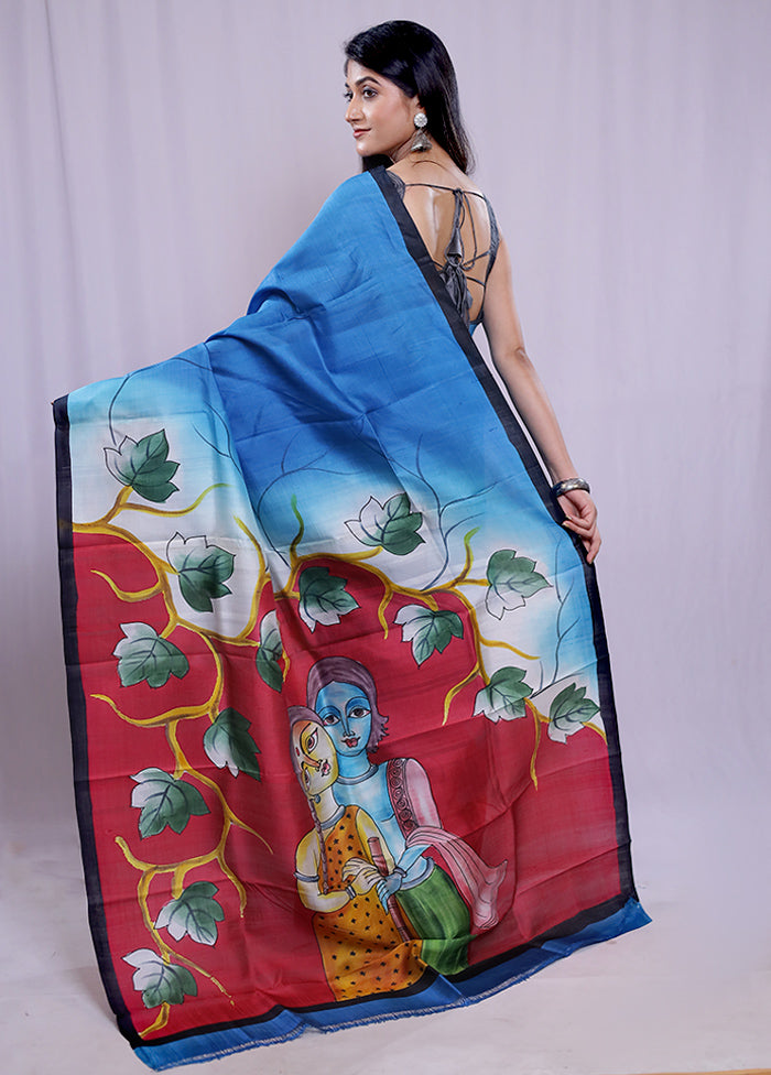 Multicolor Printed Pure Silk Saree With Blouse Piece - Indian Silk House Agencies