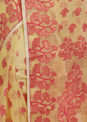 Yellow Tant Jamdani Saree Without Blouse Piece - Indian Silk House Agencies