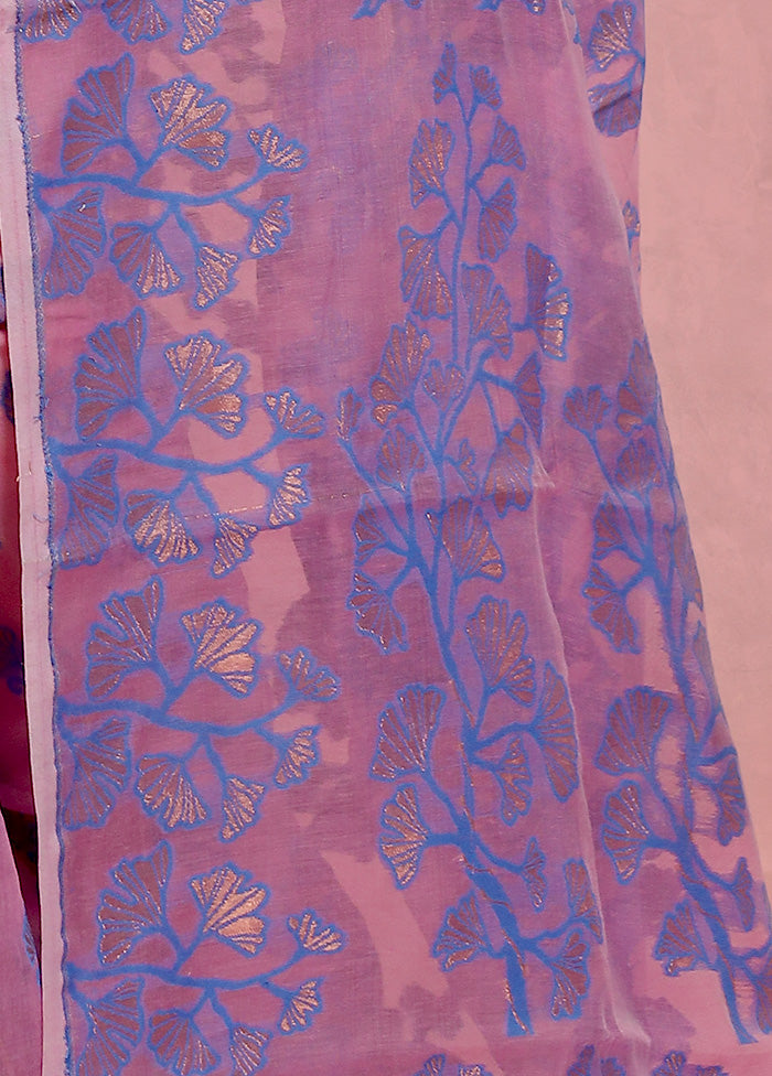 Pink Tant Jamdani Saree Without Blouse Piece - Indian Silk House Agencies