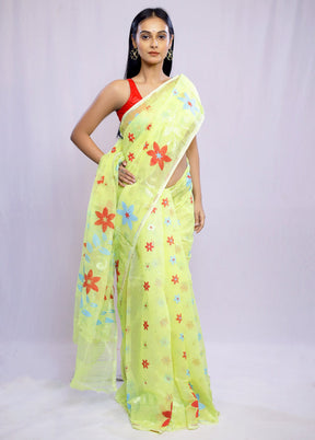 Green Tant Cotton Saree Without Blouse Piece - Indian Silk House Agencies