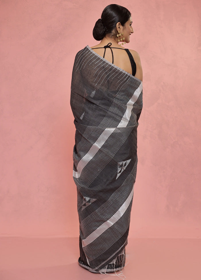 Grey Matka Silk Saree With Blouse Piece - Indian Silk House Agencies