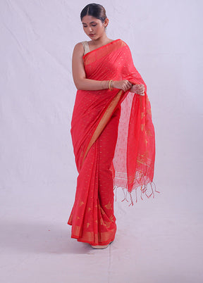 Pink Matka Silk Saree With Blouse Piece - Indian Silk House Agencies