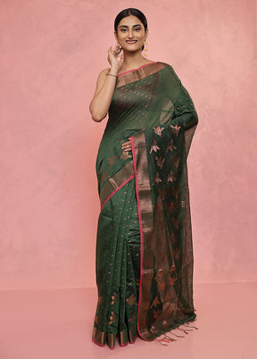 Green Matka Silk Saree With Blouse Piece - Indian Silk House Agencies