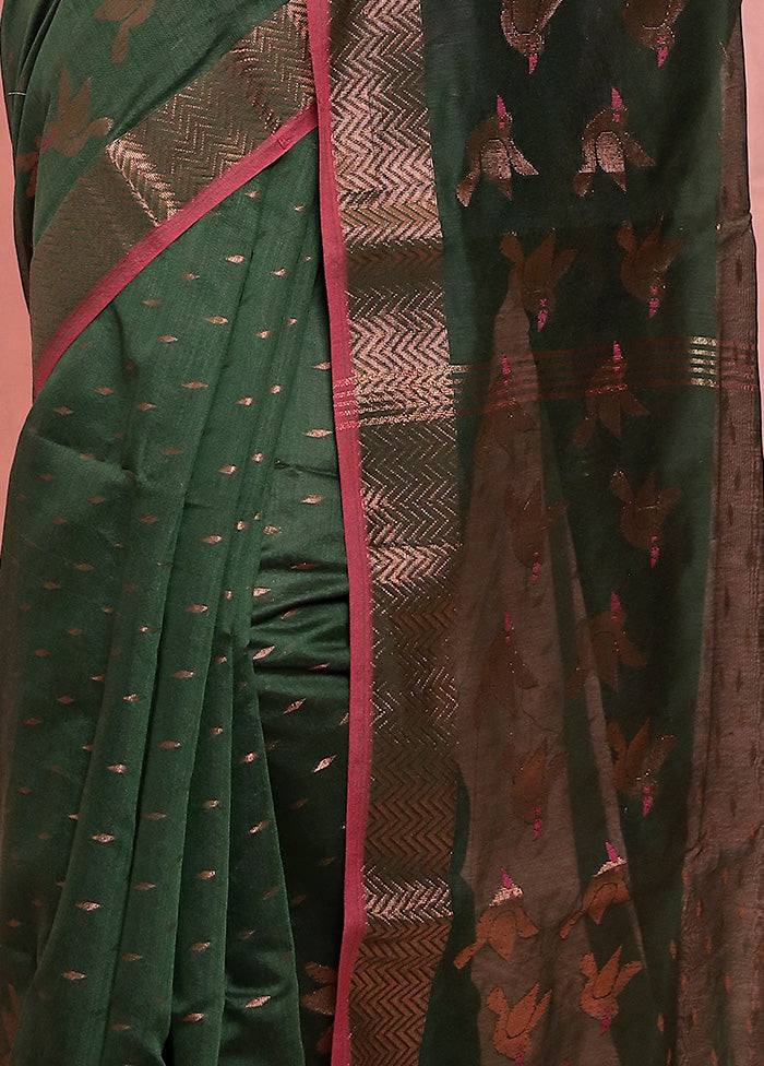 Green Matka Silk Saree With Blouse Piece - Indian Silk House Agencies