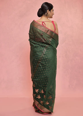 Green Matka Silk Saree With Blouse Piece - Indian Silk House Agencies