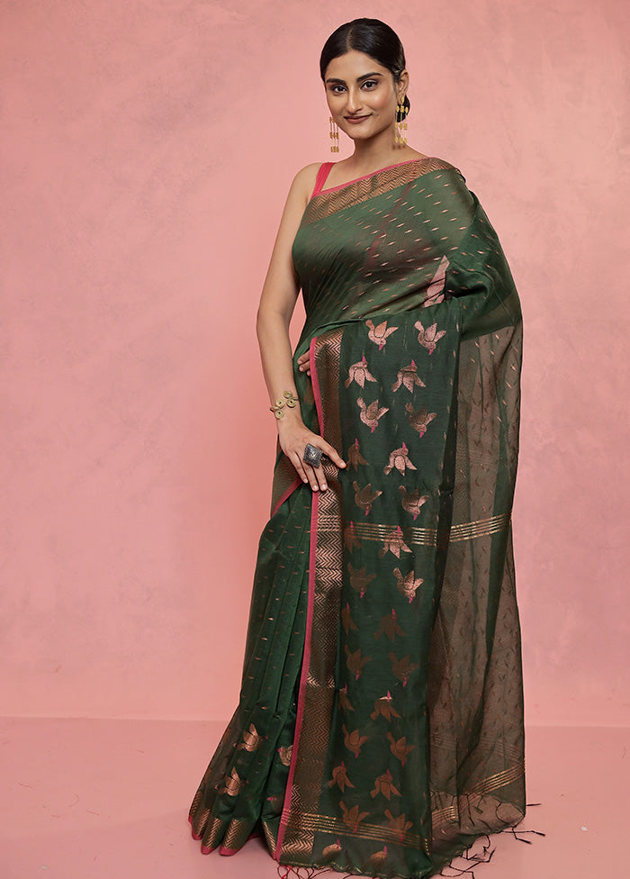 Green Matka Silk Saree With Blouse Piece - Indian Silk House Agencies