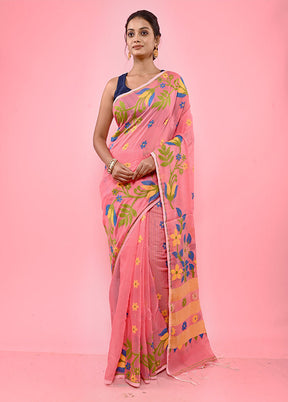 Pink Cotton Saree With Blouse Piece - Indian Silk House Agencies