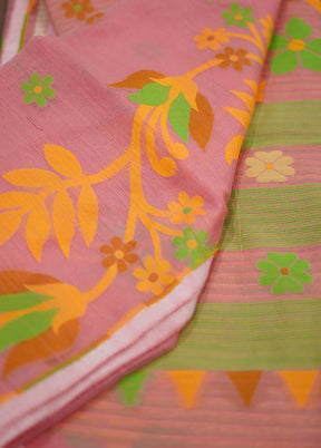 Pink Cotton Saree With Blouse Piece - Indian Silk House Agencies