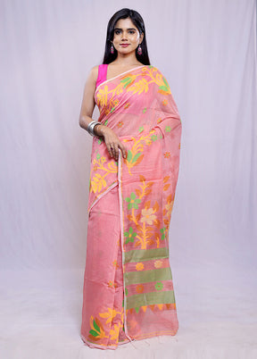 Pink Cotton Saree With Blouse Piece - Indian Silk House Agencies