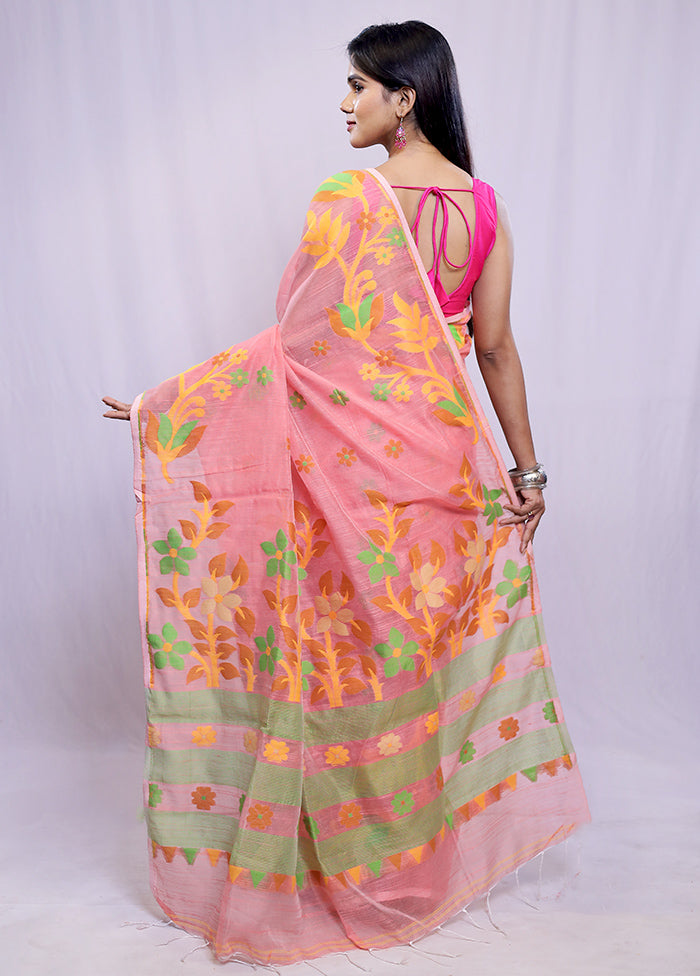 Pink Cotton Saree With Blouse Piece - Indian Silk House Agencies