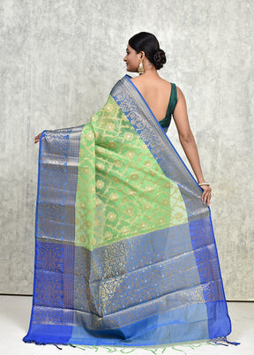 Green Kora Silk Saree With Blouse Piece - Indian Silk House Agencies