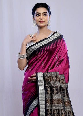 Purple Bomkai Pure Silk Saree With Blouse Piece - Indian Silk House Agencies