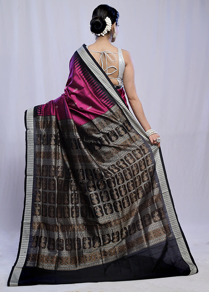 Purple Bomkai Pure Silk Saree With Blouse Piece - Indian Silk House Agencies