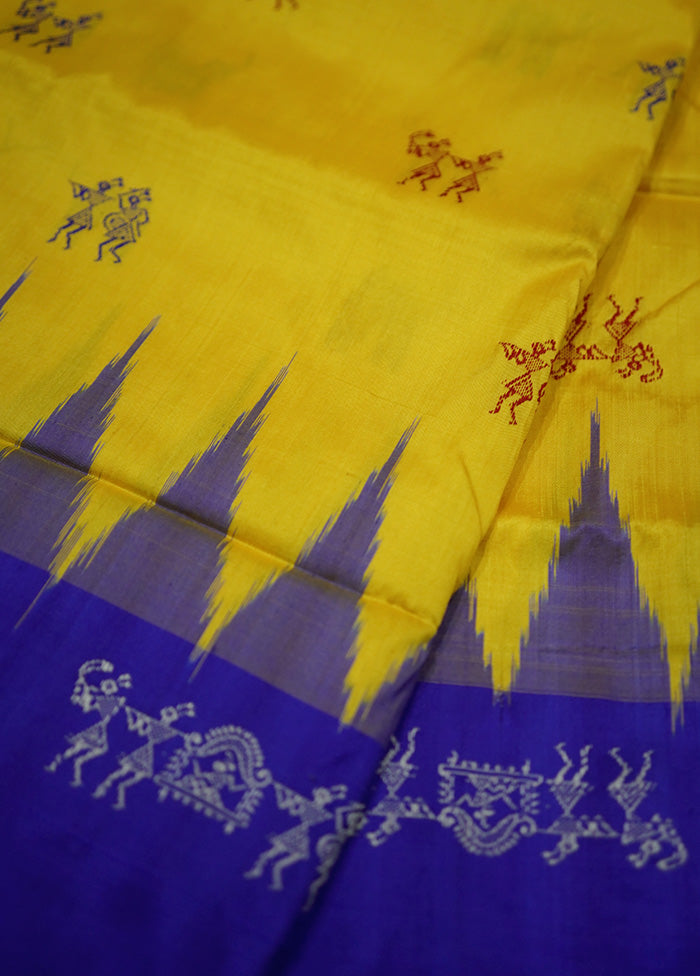 Yellow Bomkai Pure Silk Saree With Blouse Piece - Indian Silk House Agencies