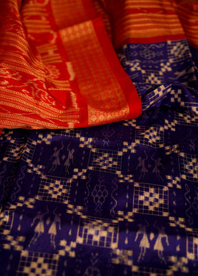 Blue Bomkai Pure Silk Saree With Blouse Piece - Indian Silk House Agencies