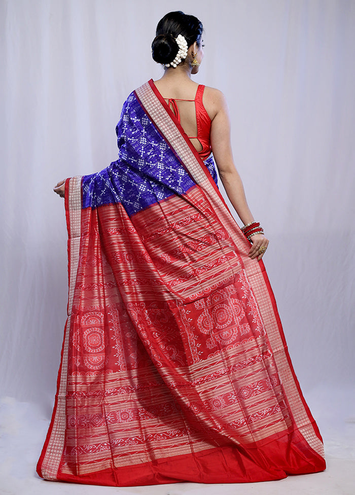 Blue Bomkai Pure Silk Saree With Blouse Piece - Indian Silk House Agencies