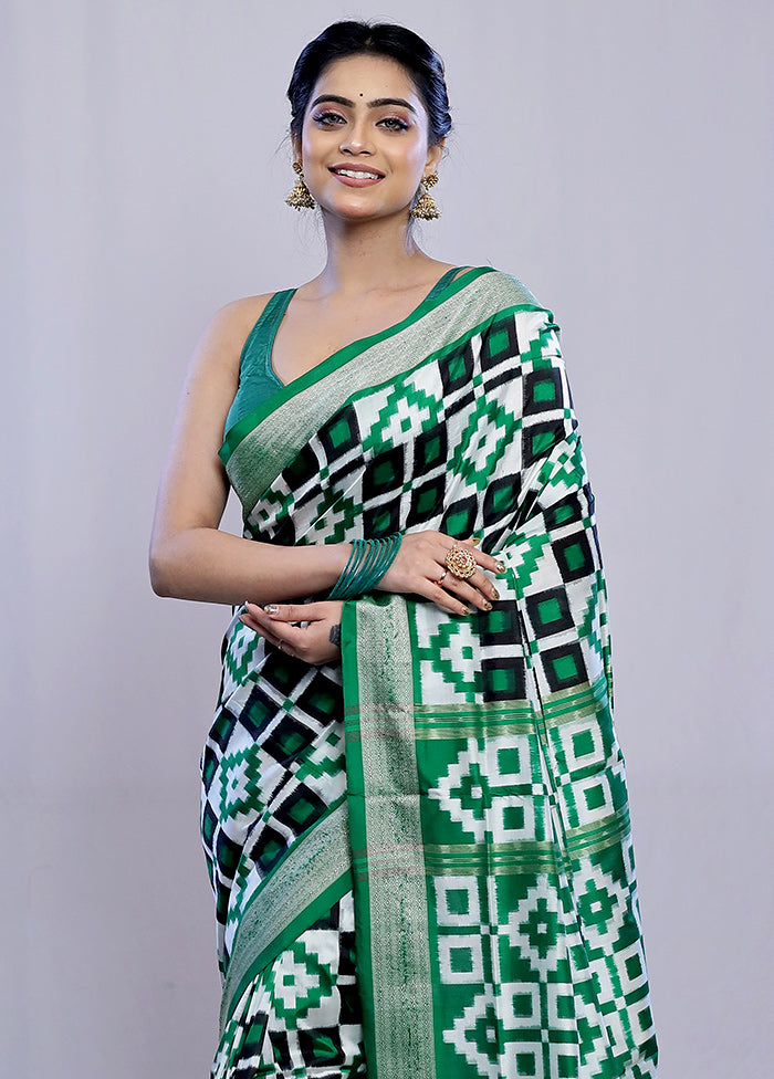 Green Bomkai Pure Silk Saree With Blouse Piece - Indian Silk House Agencies