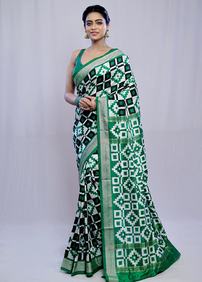 Green Bomkai Pure Silk Saree With Blouse Piece - Indian Silk House Agencies