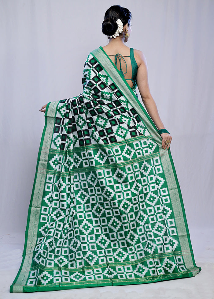 Green Bomkai Pure Silk Saree With Blouse Piece - Indian Silk House Agencies