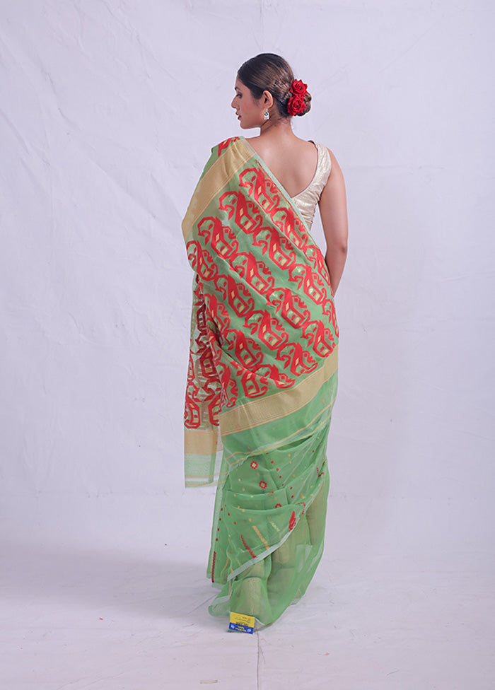 Green Tant Cotton Saree Without Blouse Piece - Indian Silk House Agencies