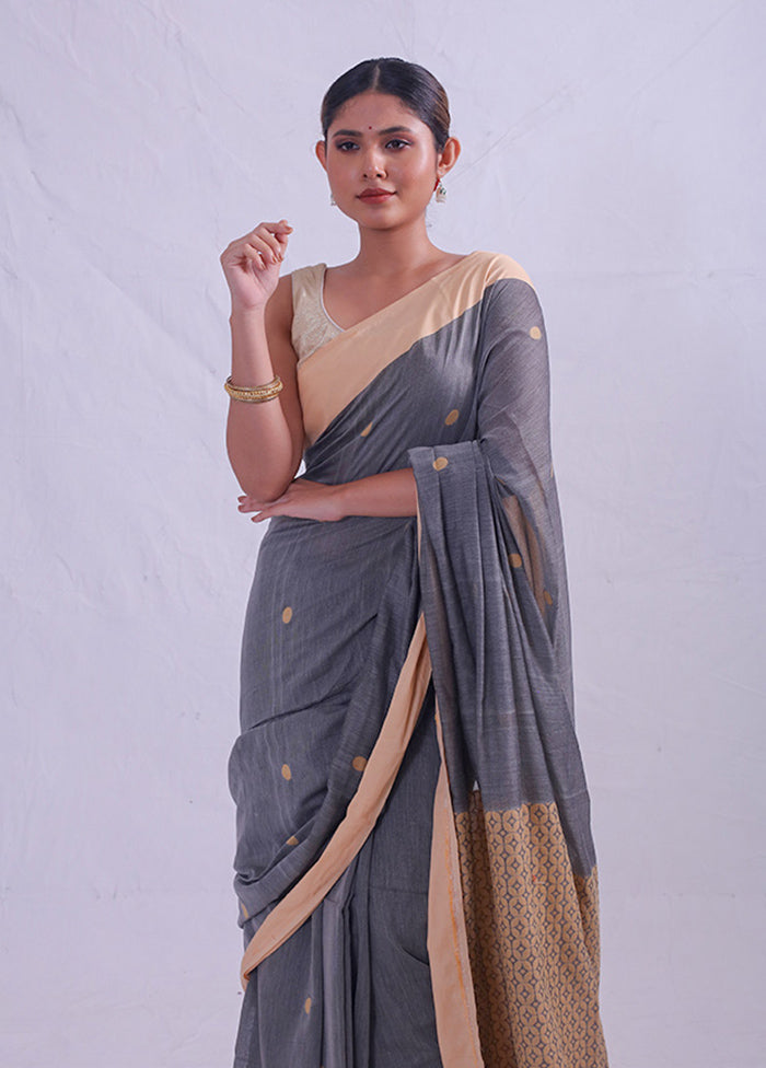 Grey Matka Silk Saree With Blouse Piece - Indian Silk House Agencies