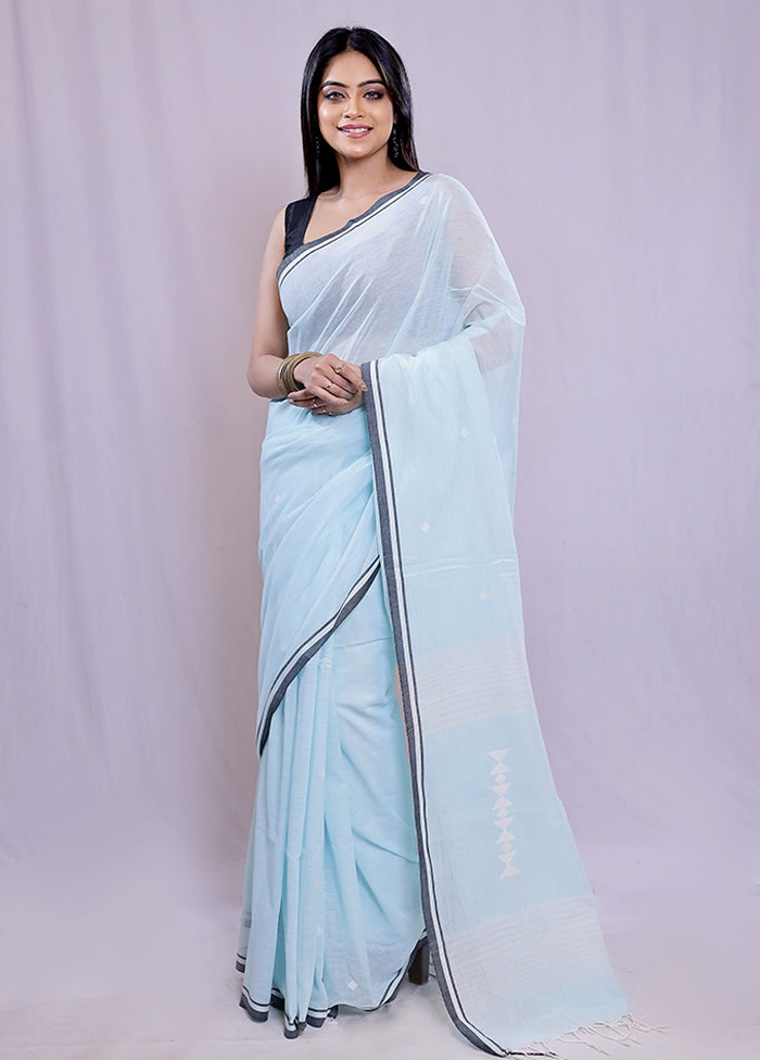 Blue Matka Silk Saree With Blouse Piece - Indian Silk House Agencies