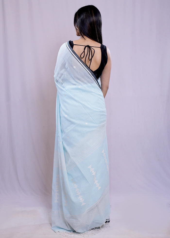 Blue Matka Silk Saree With Blouse Piece - Indian Silk House Agencies