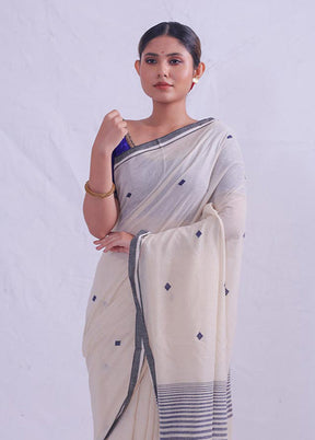 Cream Matka Silk Saree With Blouse Piece - Indian Silk House Agencies