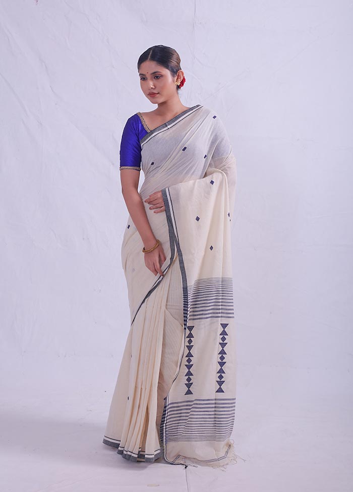 Cream Matka Silk Saree With Blouse Piece - Indian Silk House Agencies