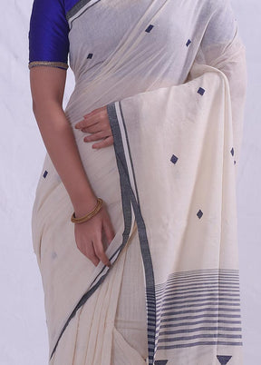 Cream Matka Silk Saree With Blouse Piece - Indian Silk House Agencies