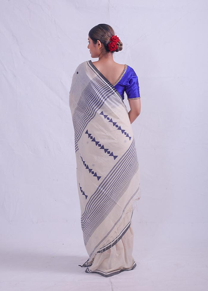 Cream Matka Silk Saree With Blouse Piece - Indian Silk House Agencies