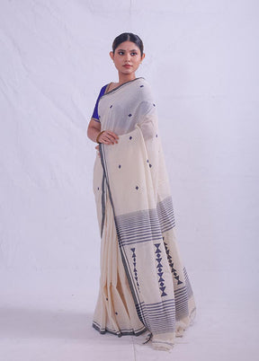 Cream Matka Silk Saree With Blouse Piece - Indian Silk House Agencies