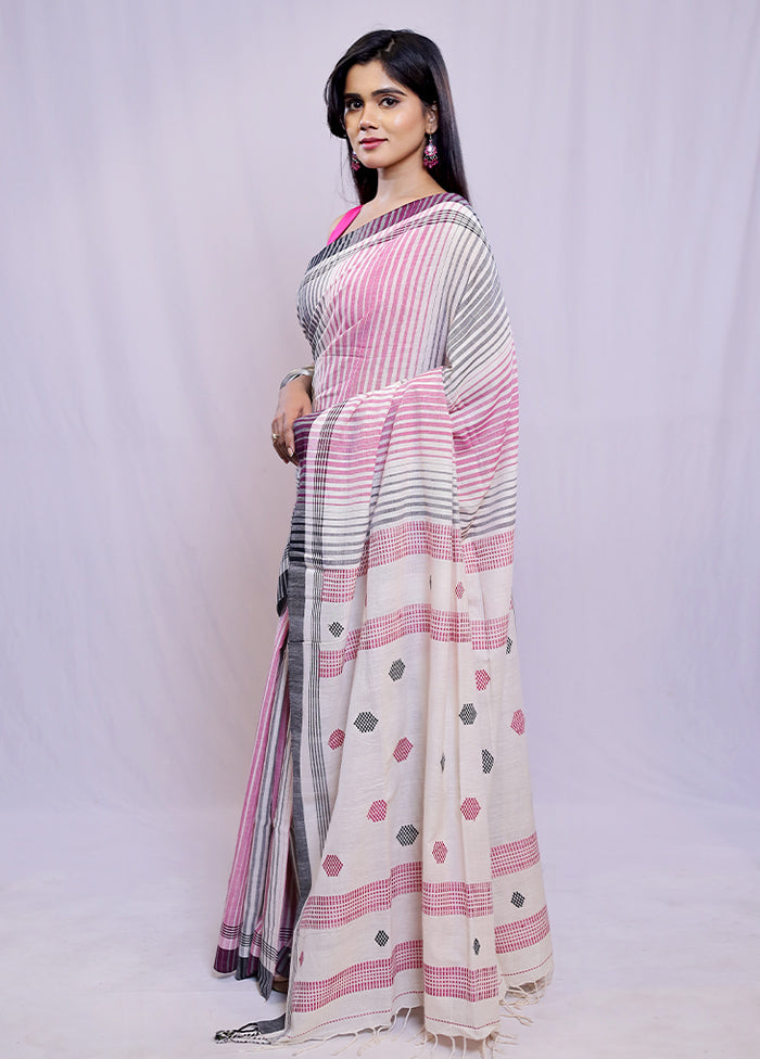 Cream Matka Silk Saree With Blouse Piece - Indian Silk House Agencies