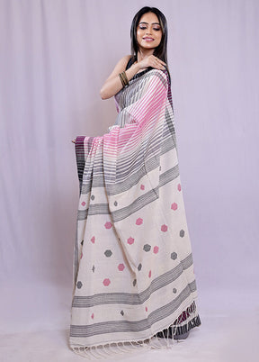 Cream Matka Silk Saree With Blouse Piece - Indian Silk House Agencies