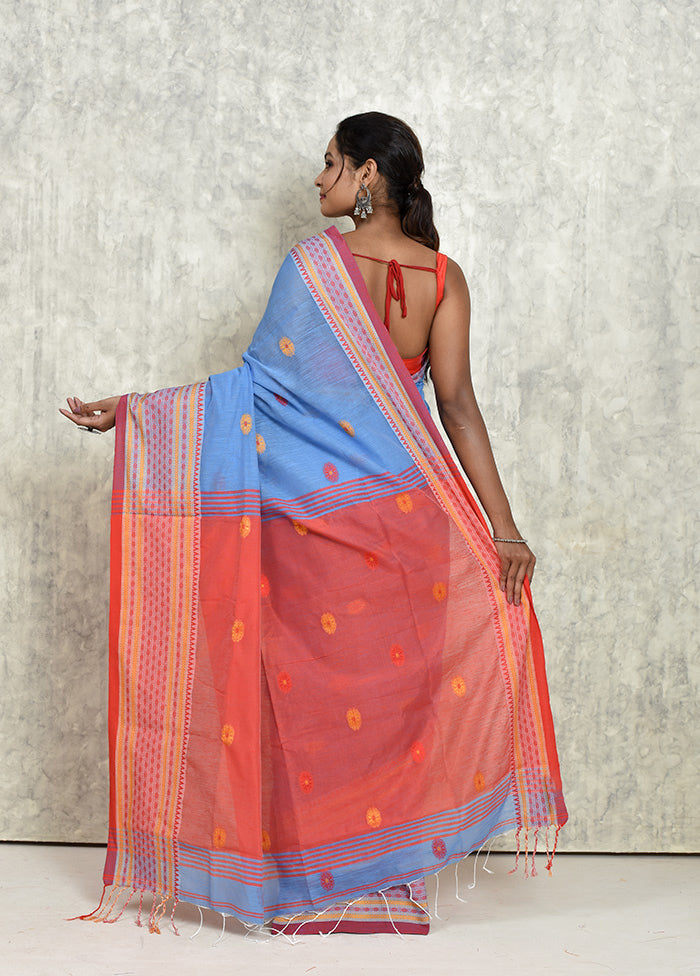 Blue Matka Silk Saree With Blouse Piece - Indian Silk House Agencies