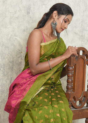 Green Matka Silk Saree With Blouse Piece - Indian Silk House Agencies