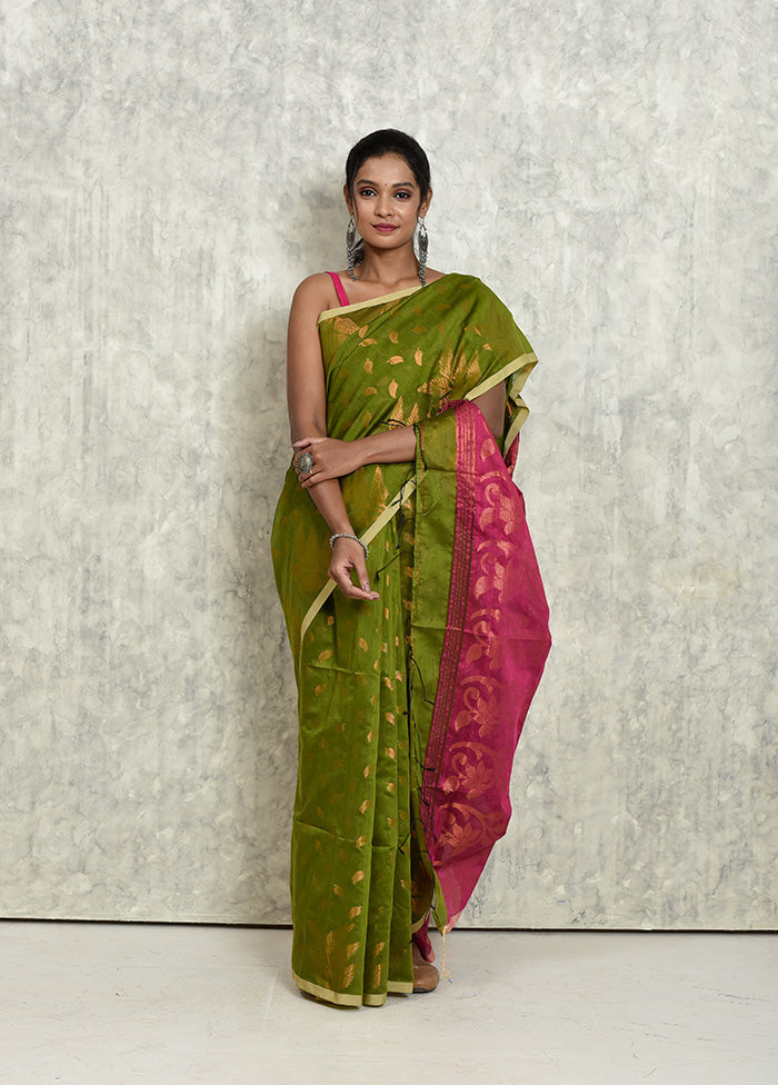 Green Matka Silk Saree With Blouse Piece - Indian Silk House Agencies