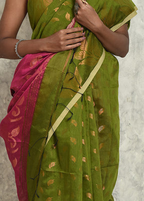 Green Matka Silk Saree With Blouse Piece - Indian Silk House Agencies