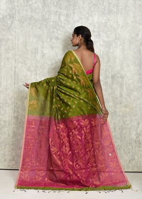 Green Matka Silk Saree With Blouse Piece - Indian Silk House Agencies