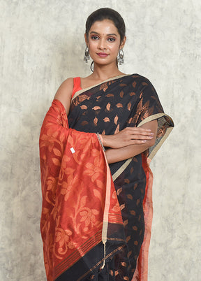 Black Matka Silk Saree With Blouse Piece - Indian Silk House Agencies