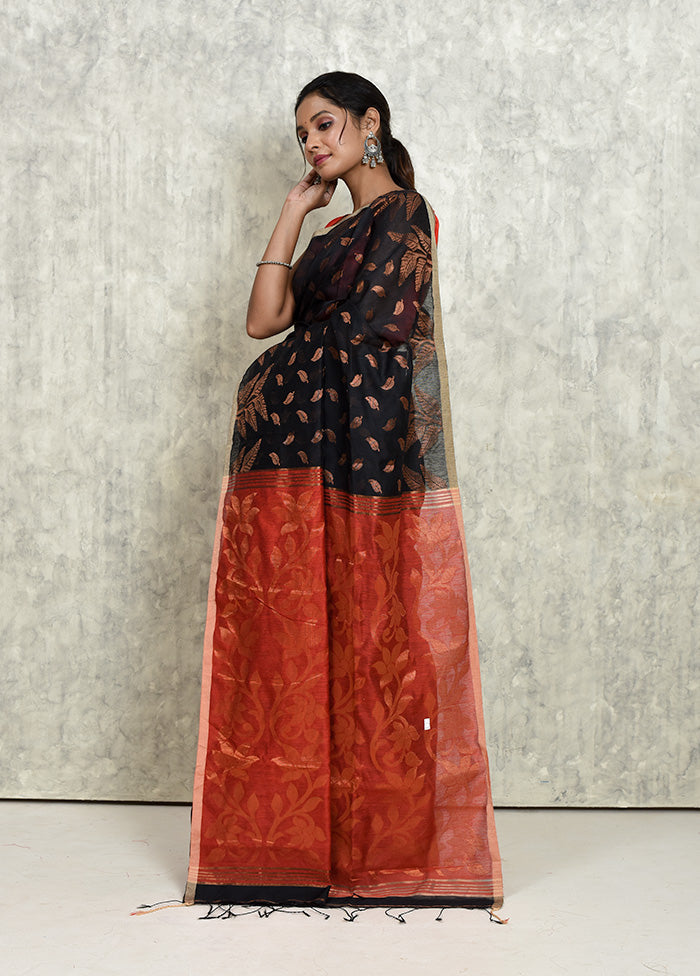 Black Matka Silk Saree With Blouse Piece - Indian Silk House Agencies