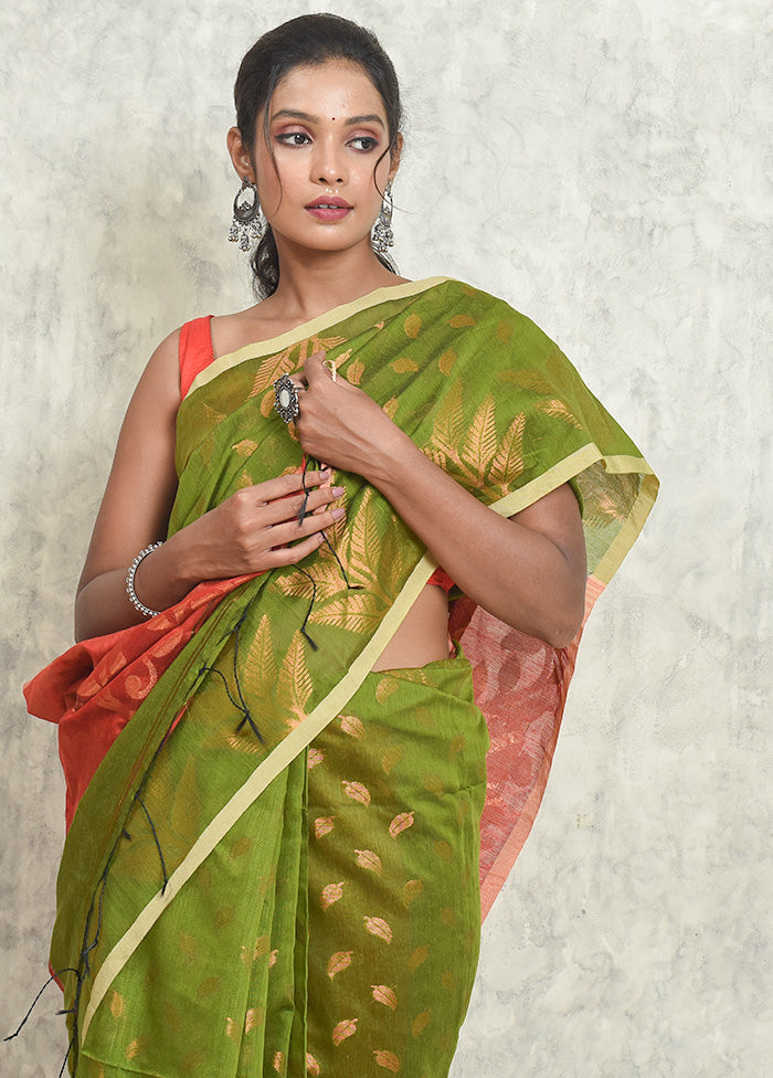 Green Matka Silk Saree With Blouse Piece - Indian Silk House Agencies