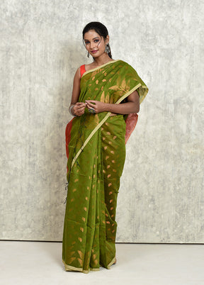 Green Matka Silk Saree With Blouse Piece - Indian Silk House Agencies