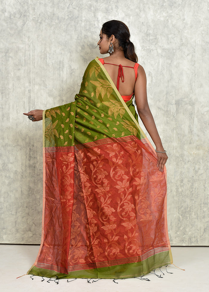 Green Matka Silk Saree With Blouse Piece - Indian Silk House Agencies