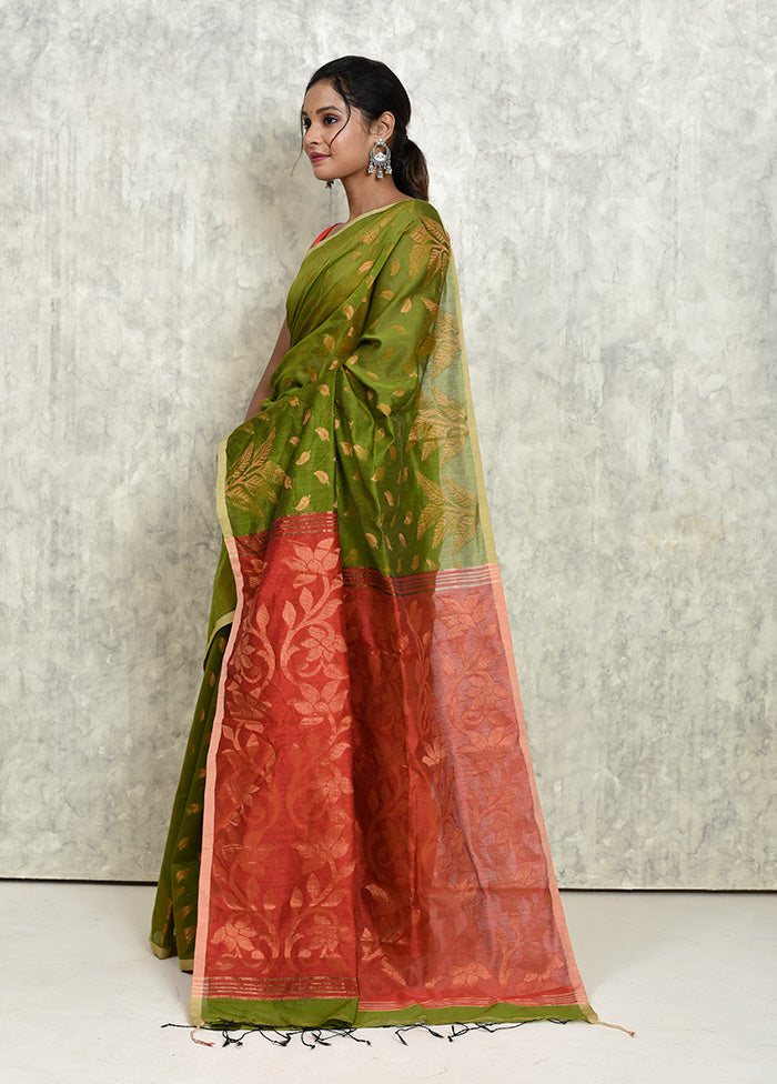 Green Matka Silk Saree With Blouse Piece - Indian Silk House Agencies