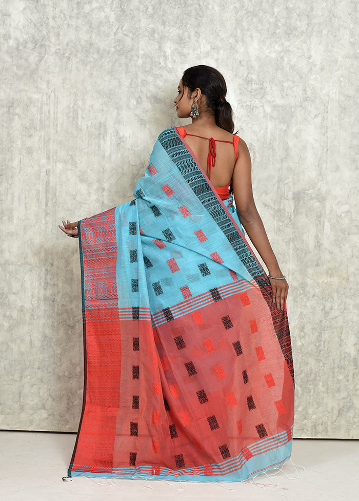 Blue Matka Silk Saree With Blouse Piece - Indian Silk House Agencies