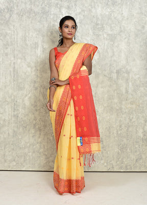 Yellow Matka Silk Saree With Blouse Piece - Indian Silk House Agencies