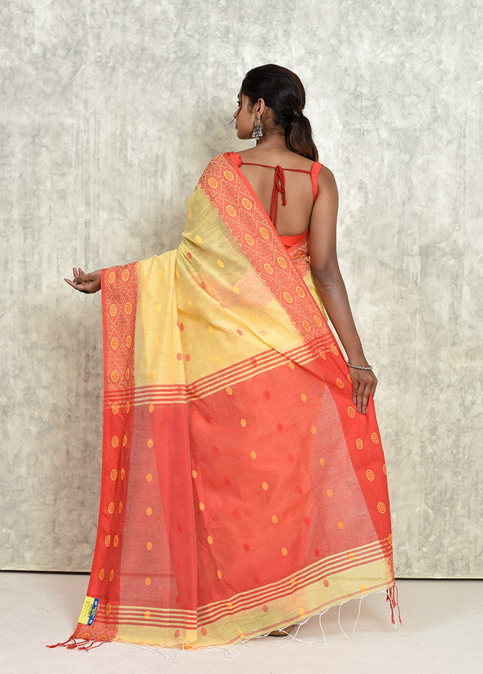 Yellow Matka Silk Saree With Blouse Piece - Indian Silk House Agencies